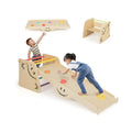 Wooden Triangle Climber Play Set with Interactive Seesaw for Kids Indoor Outdoor Fun and Motor Skill Development