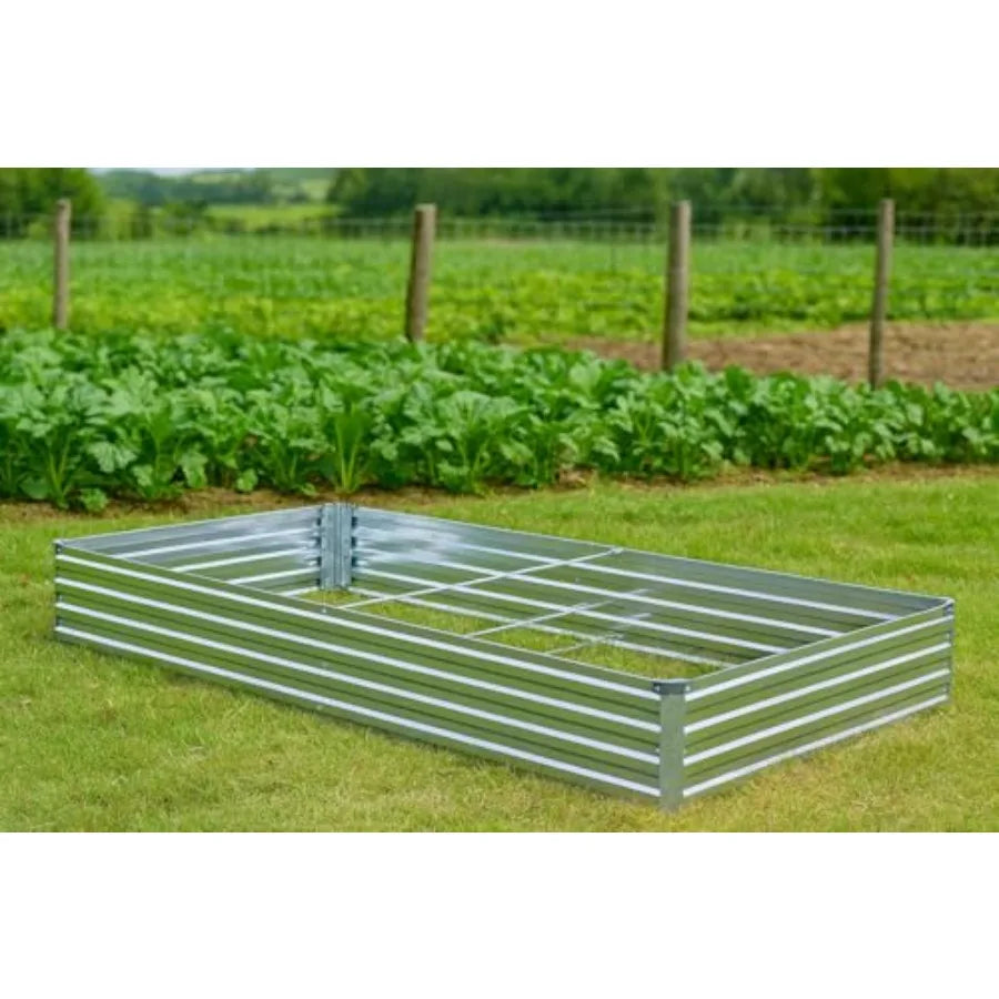 3 Pack 6x3x1FT Galvanized Raised Garden Beds Kit Outdoor Metal Gardening Planter Box for Vegetable Elevated Flower Herbs Silver