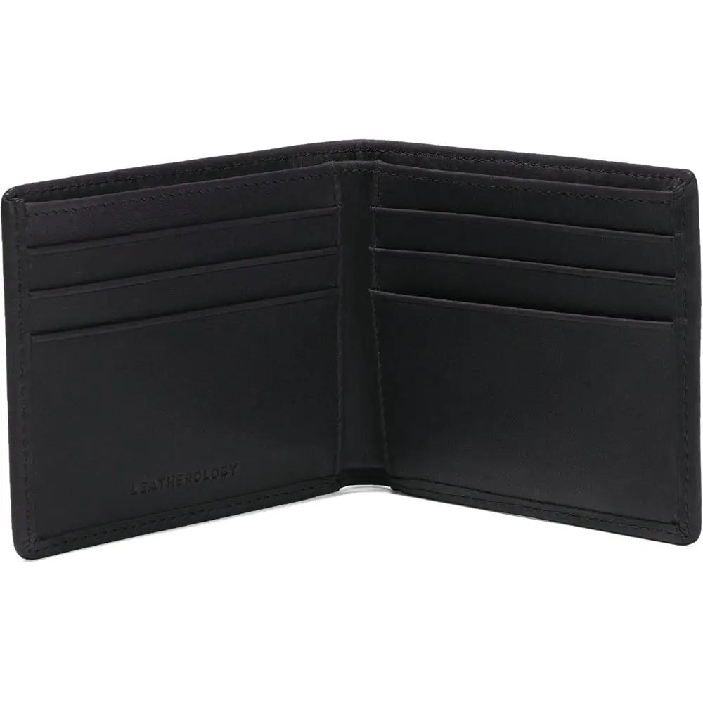 Slim Men's Leather Wallet with 6 Card Slots, Bill Compartment & 2 Interior Pockets - Minimalist Front Pocket Wallet