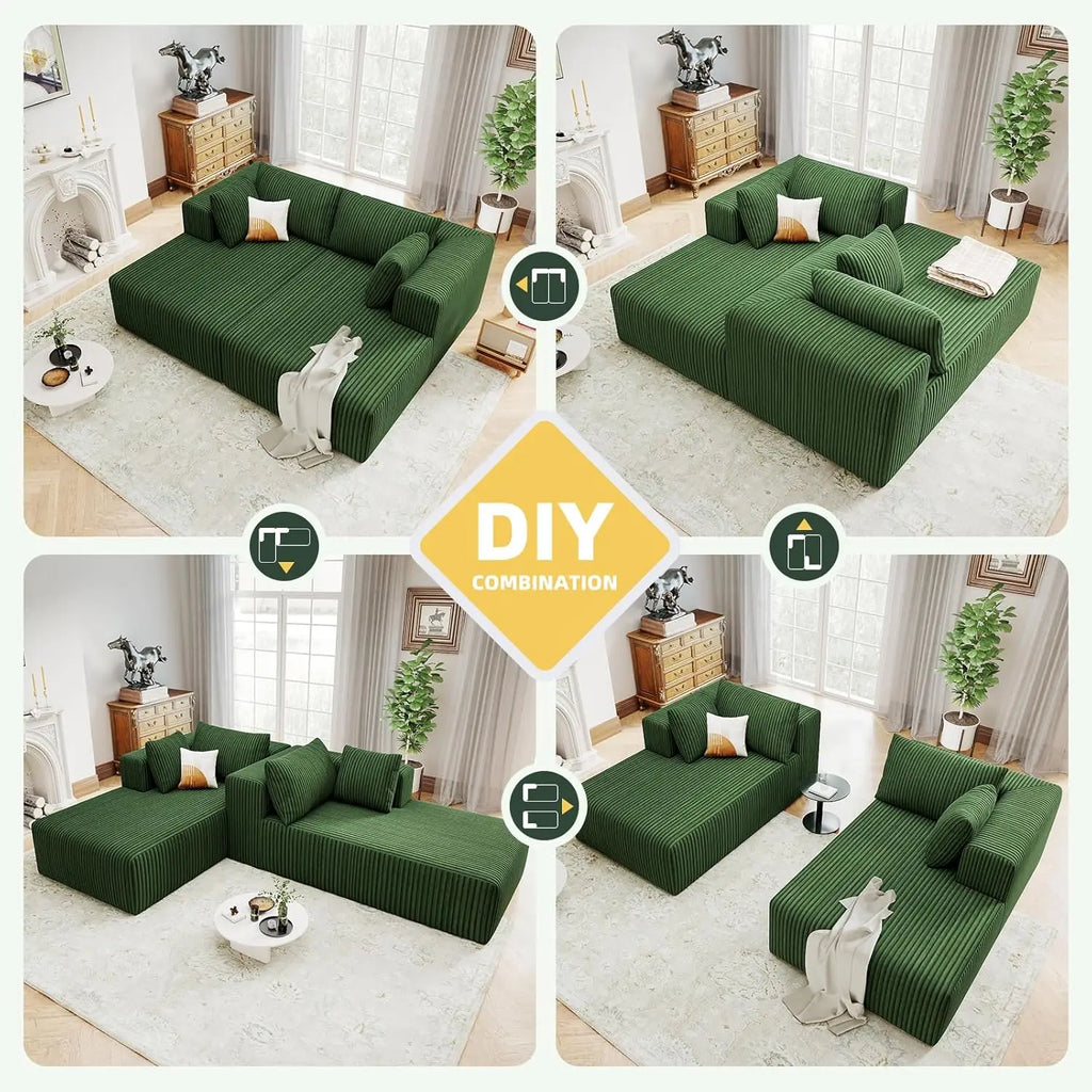 80.3" Oversized Double Lounge Chaise, Boneless Lounge Sofa Bed with 4 Pillows, Cloud Loveseat Sleeper Couch for, Customized