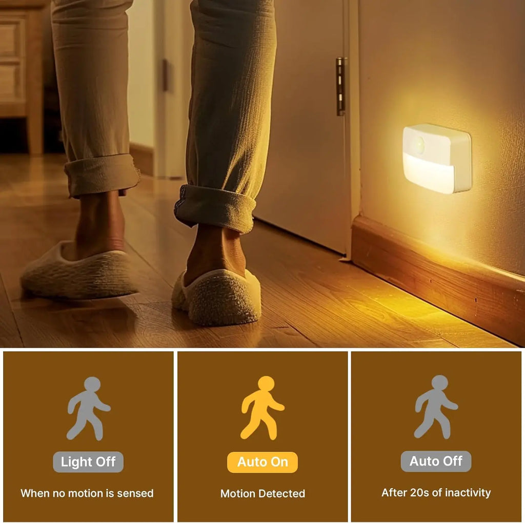 16 Pack Motion Sensor Stair Lights, Battery Operated LED Night Lamps for Indoor Use in Hallway Bedroom Kitchen
