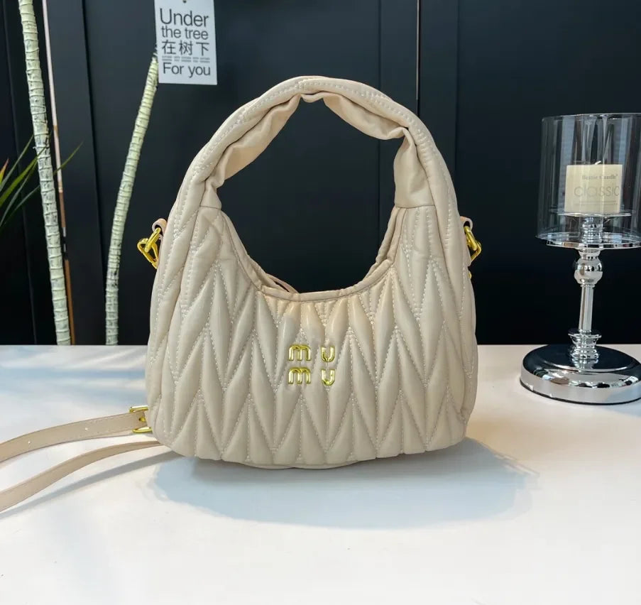 Designer Hobo Bag for Women - 2024 10A Underarm Bag, Leather Shoulder Bag with Gold Hardware, Versatile Casual Handbag