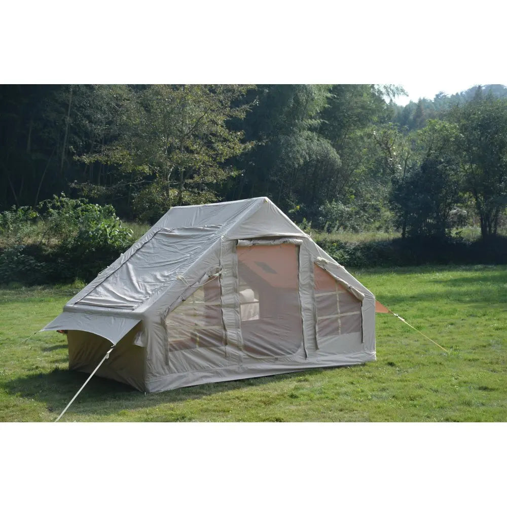 Inflatable Camping Tent Easy Setup 4 Season 4-6P Waterproof Windproof Beige Glamping Tent