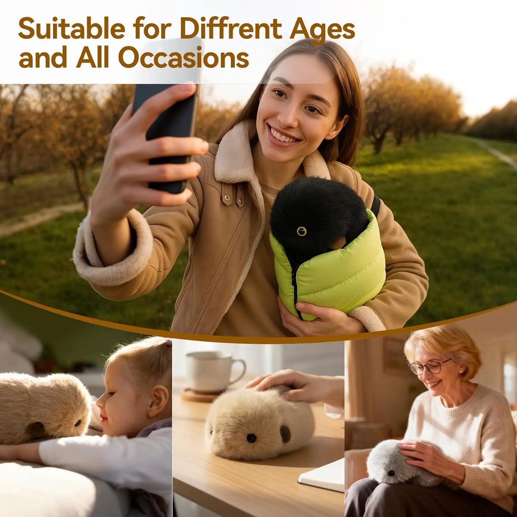 Interactive AI Plush Companion Pet - Smart Adaptive Learning Emotional Support Robot for Anxiety Relief, Ideal Gift (Beige)