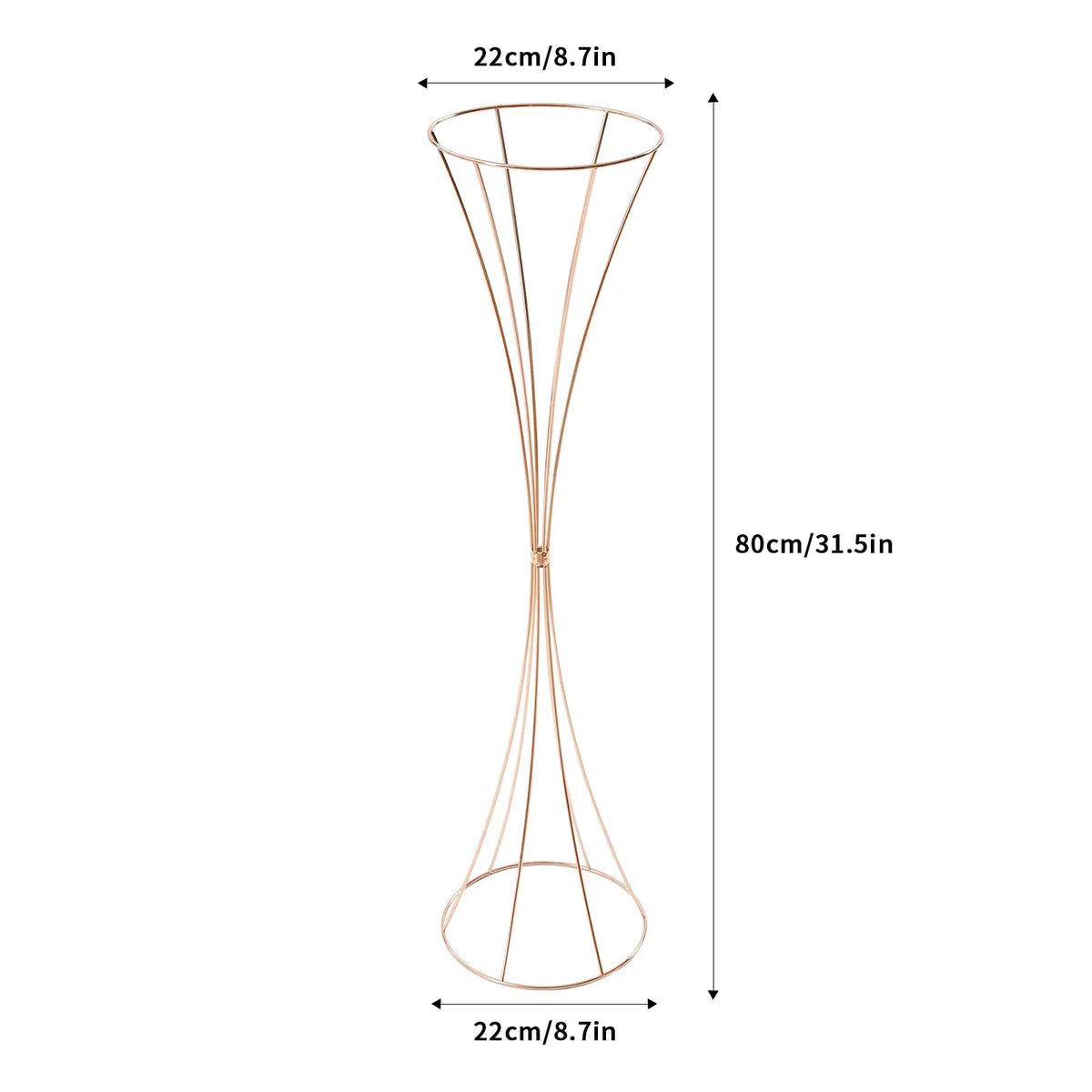 10 Pcs Gold Centerpieces Wedding Table Vase, 31.5 Inch Tall Trumpet Vase, Road Lead Arrangement Flower Stand for Anniversary Party B