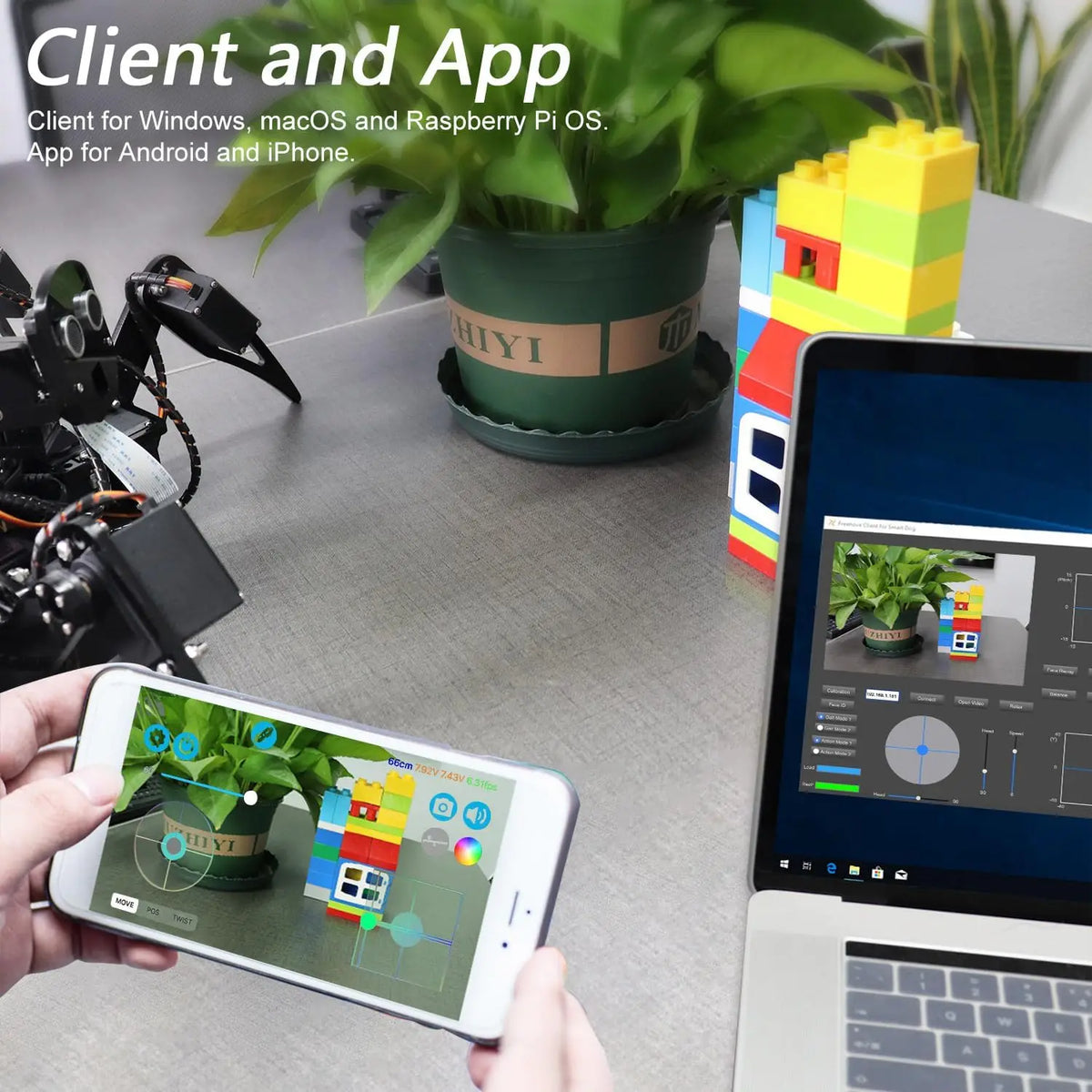 Hexapod Robot Kit for Raspberry Pi, Walking, Self-Balancing, Face Recognition, App Control with Camera