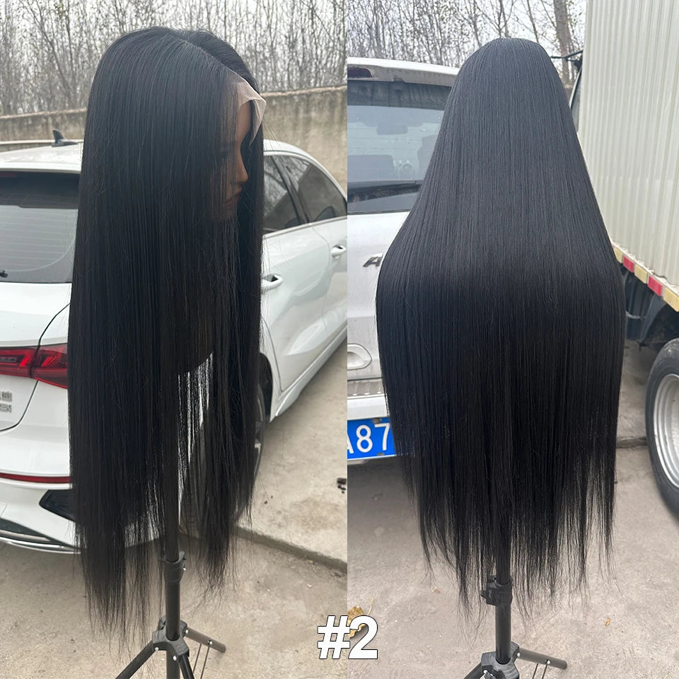 30Inch 13X4 Straight Lace Frontal Wigs Brown P12/24 Ombre Colored Pre-pluck Soft Natural High Temperature Cosplay Wigs
