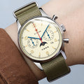 Seakoss 40mm MultiFunction Men's Automatic Watches Calendar Week Month Sapphire Glass Nylon Strap 1963 Pilot Mechanical Watch