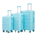 3 Piece ABS Luggage Set 20/24/28 Inch Spinner Wheels Carry on Suitcase Matching Color Combination Lock Travel Luggage Purple