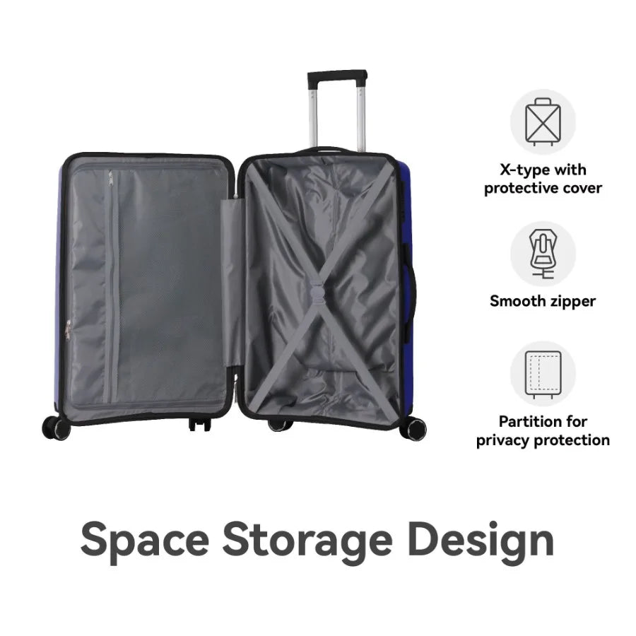 3-Piece Luggage Set Travel Lightweight Suitcases with Rolling Wheels TSA lock Moulded Corner Carry on Luggages for Business Tri