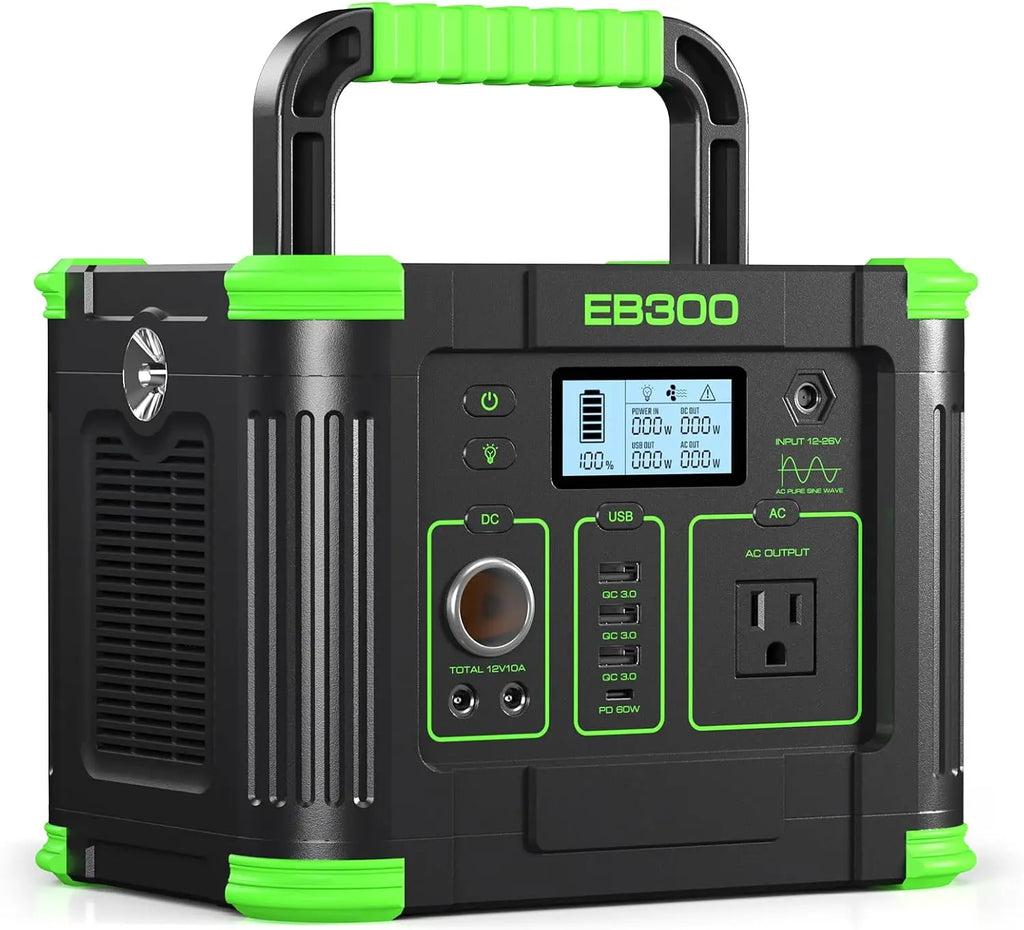 Portable Power Station 330W, 288.6Wh Solar Generator with USB-C PD, AC Outlet, Wireless Charging for Camping Travel Home