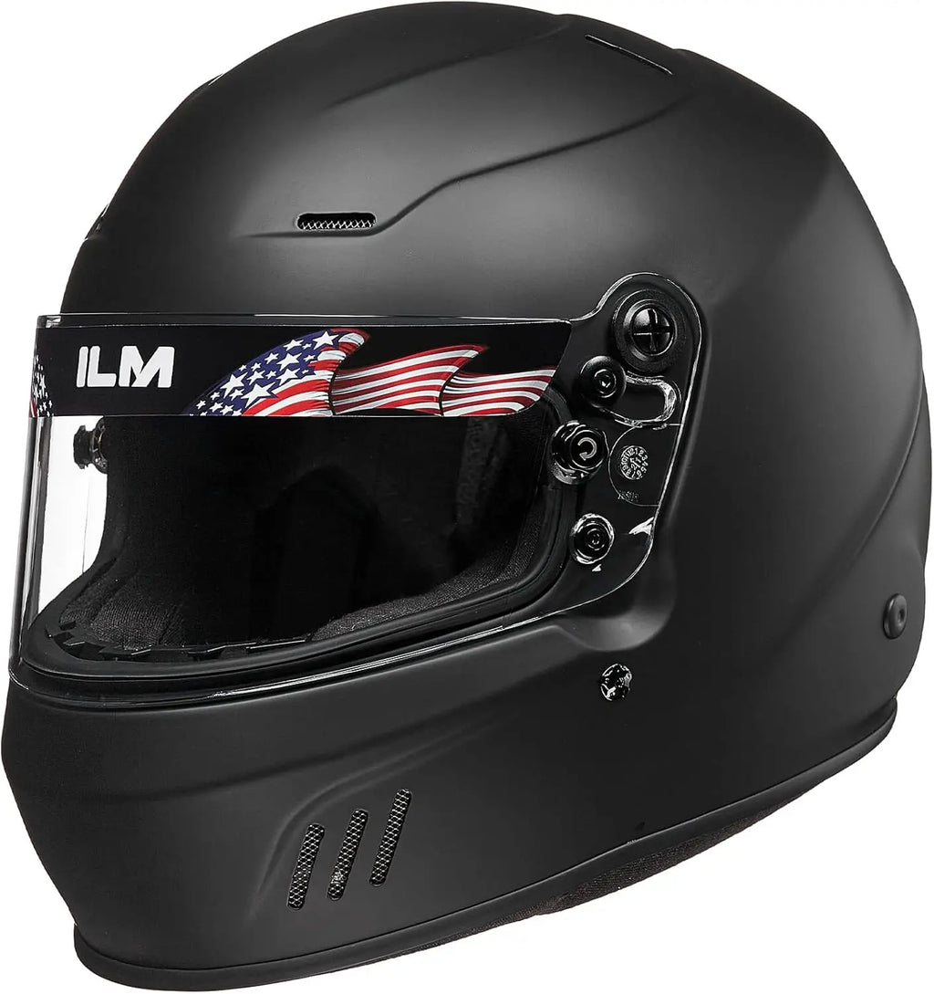 Full Face Auto Racing Helmet Matte Black L for Men Women SA2020 Model 760
