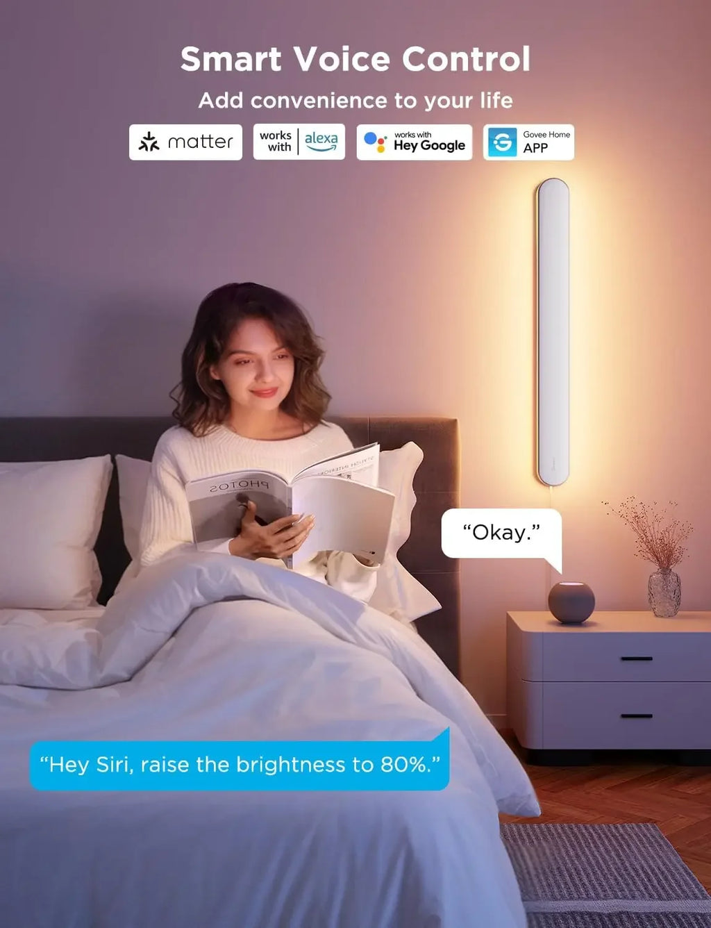 Wall Sconce, Smart RGBIC Wall Lights, Works with Matter & Alexa, Music Sync, Wall Mount Light Plug in, Color Changing, Modern Ro