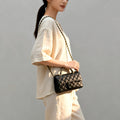 Genuine leather shoulder bag, an elegant quilted genuine leather shoulder bag with a chain strap, women's handbag.