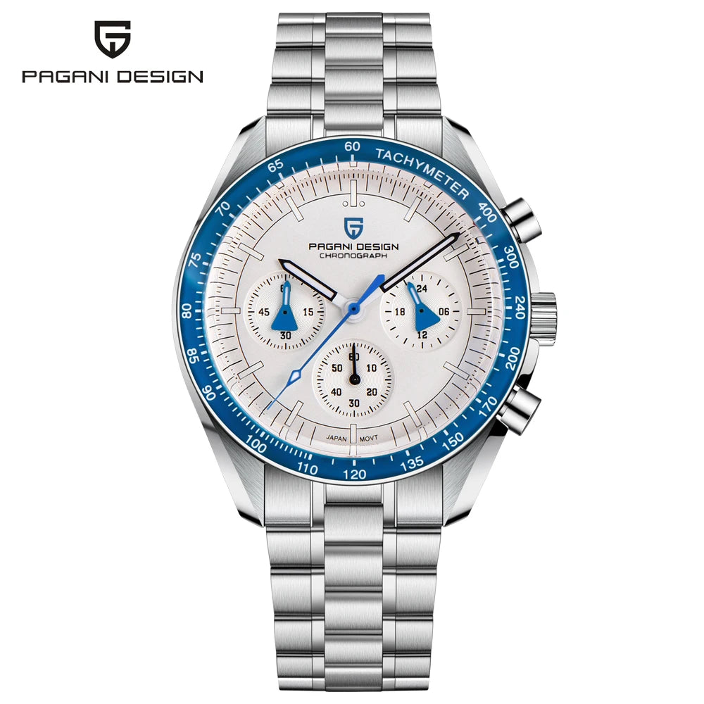 2026 New PAGANI DESIGN Moon Mens Watches Gold Luxury Quartz Chronograph Watch For Men AR Sapphire Waterproof Luminous Clock Gift