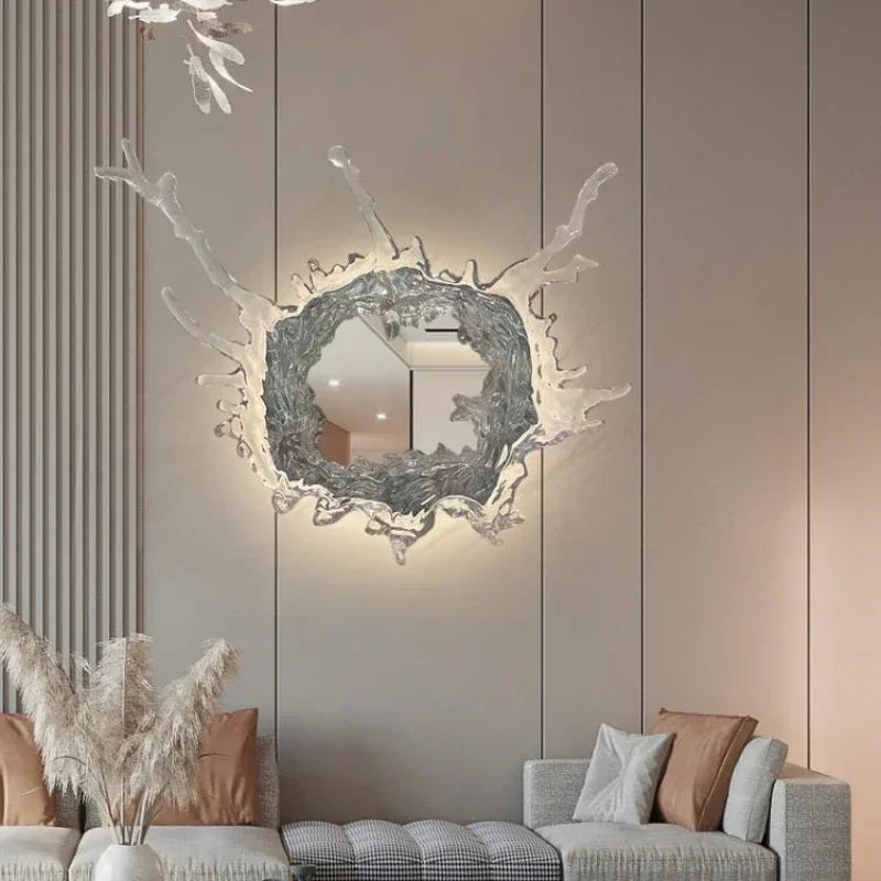 Modern Indoor Lighting Bathroom Water Mirror Acrylic LED Lamp Creative Decoration Hotel Villa Lighting Wall Lamp
