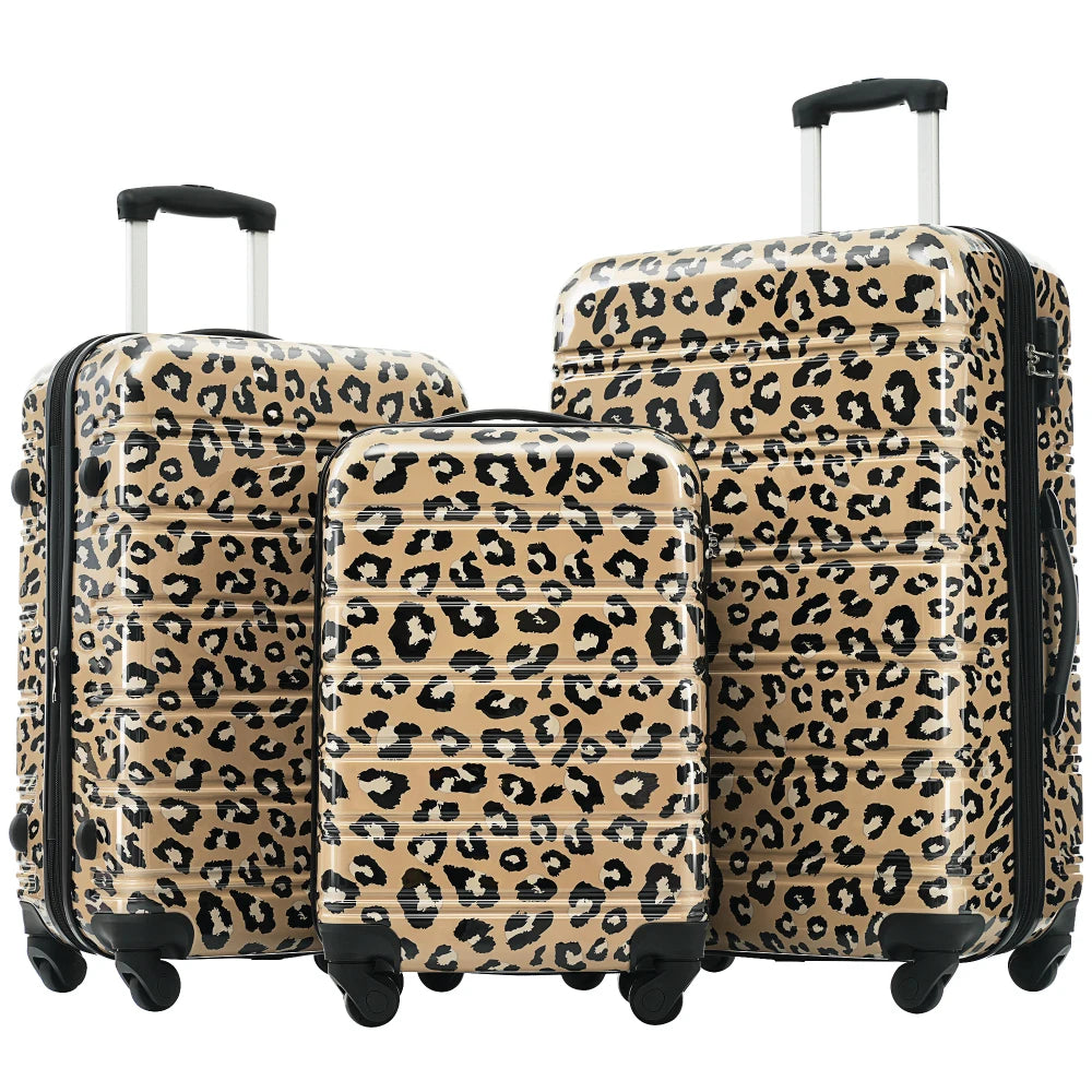 3 Piece Gradient Color Hardshell Luggage Set Expandable with Spinner Wheels TSA Lock Lightweight 20/24/28 Inch