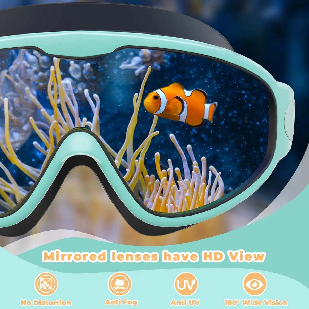Kids Swimming Goggles Anti-Fog UV Protection Wide View Waterproof for Boys Girls Age 3-16 Pool Water Sports