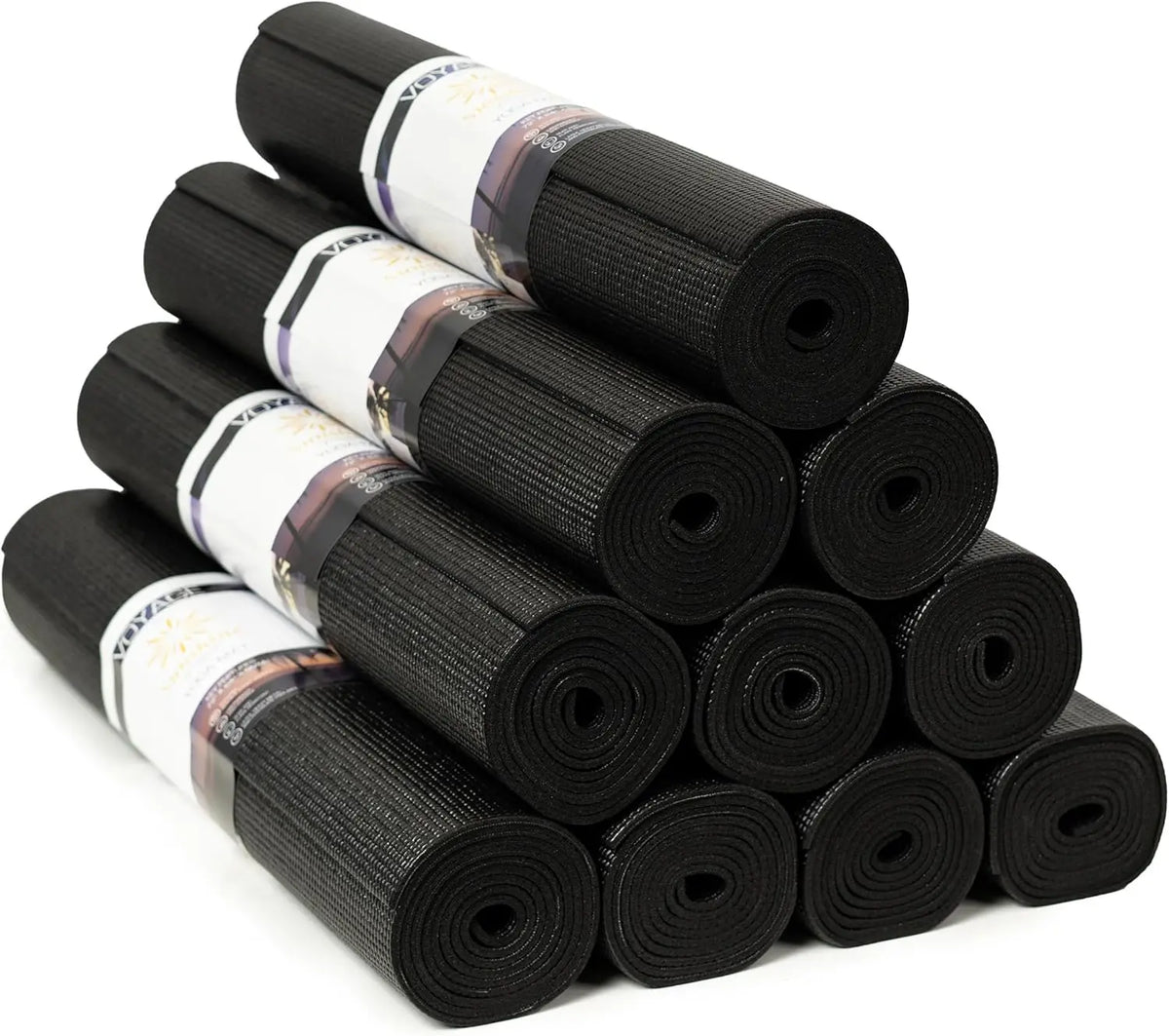 Professional 10-Pack Yoga Mats, 72x24 Inch, 5mm Thick, Durable Non-Slip for Studio and Gym Use