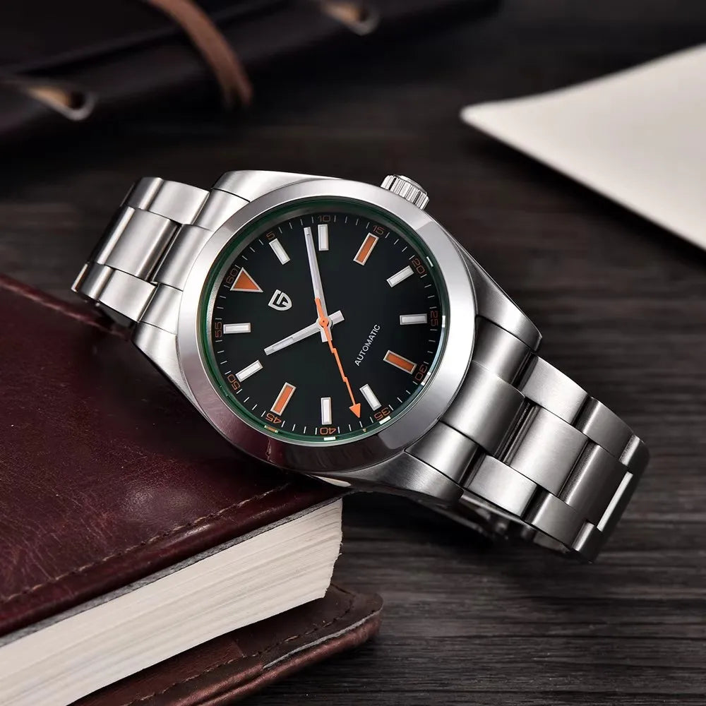 2025 New PAGANI DESIGN Men's Watches Luxury Green Circle Automatic Watch For Men Mechanical Wristwatches AR Sapphire Waterproof