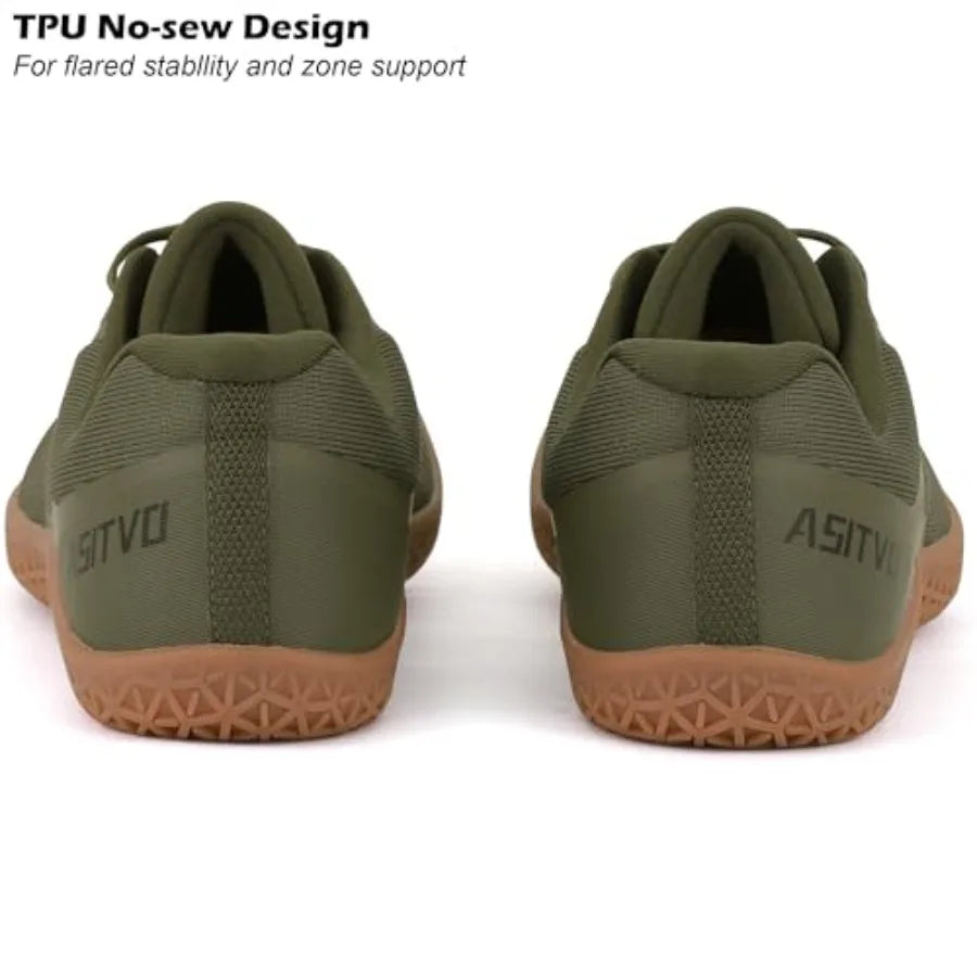 ASITVO Barefoot Shoes Men Wide Gym Zero Drop Sole Cross Trainer Minimalist Walking Grounding Sneakers Width Toe Box Knit Seamle