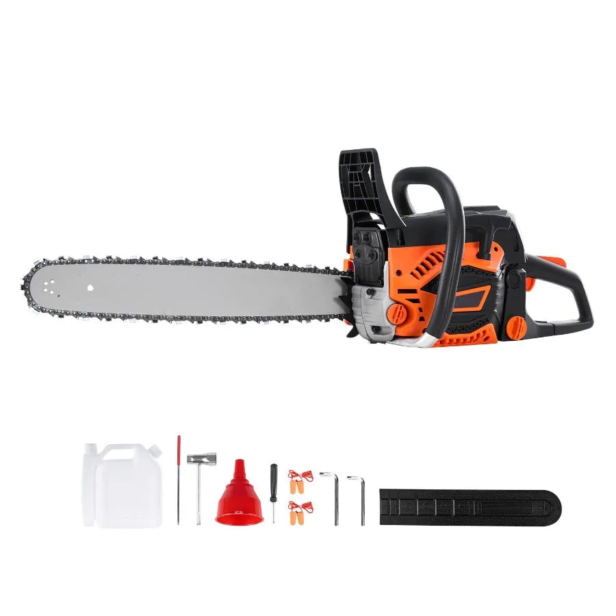 Gas Chainsaw 58CC 20 3.22HP Gasoline Powered Handheld Cordless Petrol Chainsaw for Tree Wood Branch Cutting Tree Trimming Land