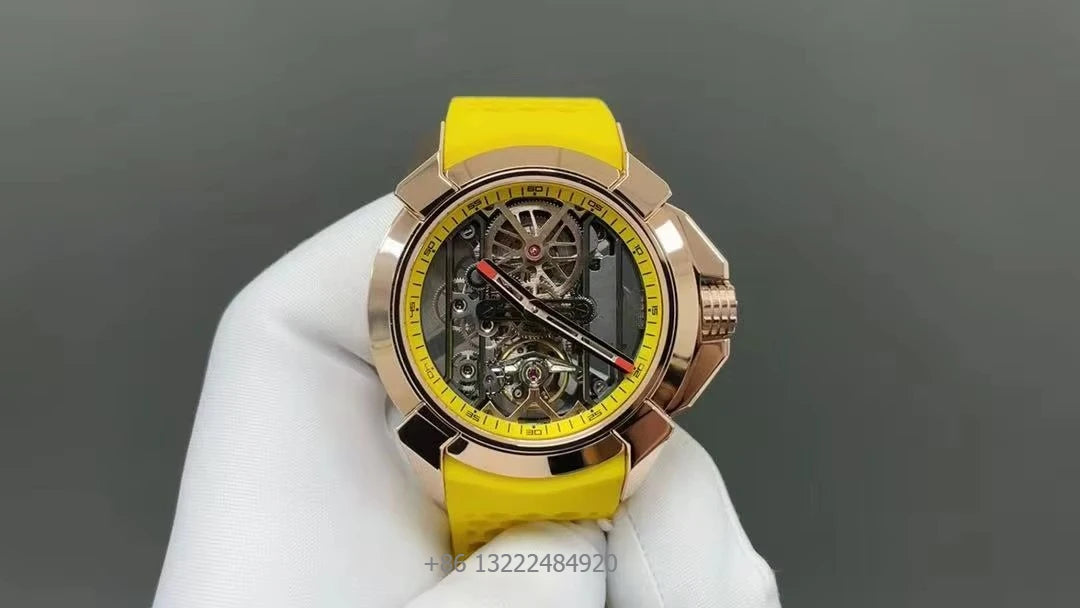 Luxury Sport Business Water Resistant Hollow Out Automatic Mechanical Watch with Luminous Dial