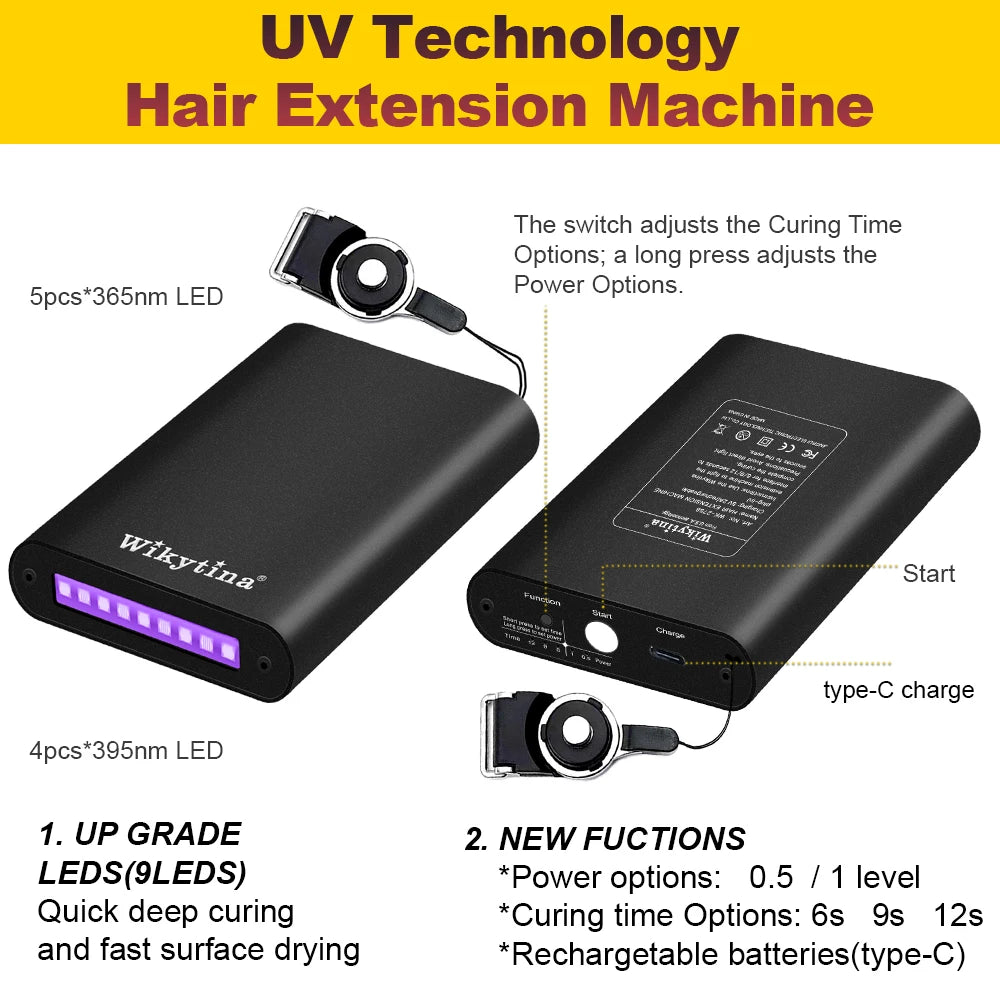 UV Light Hair Extension Kit 2026 with V Light Tools Glue and Curing Lighter for Professional Hair Extensions at Home or Salon