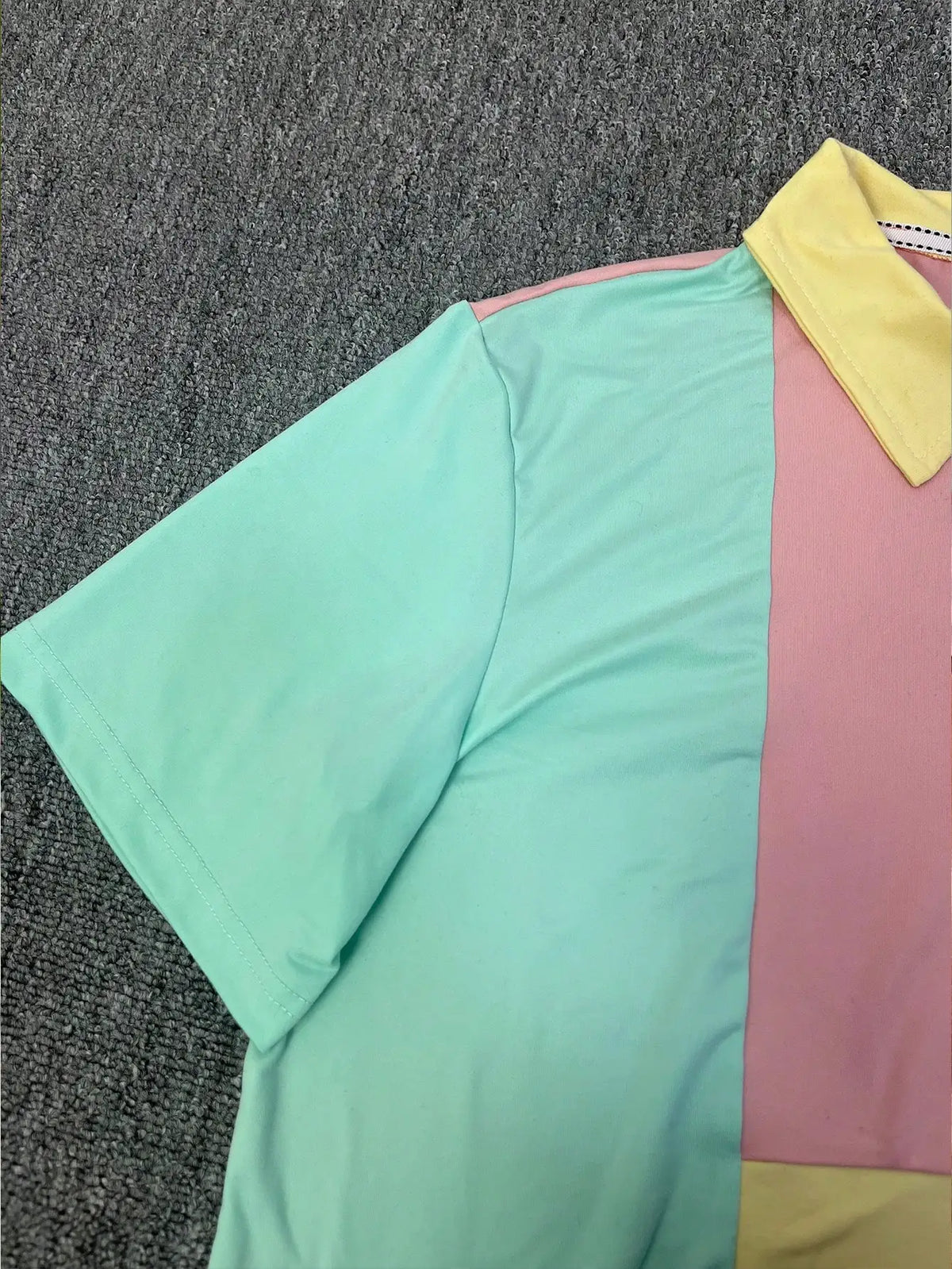Men's Color Block Short Sleeve Polo Shirt for Summer Casual Wear