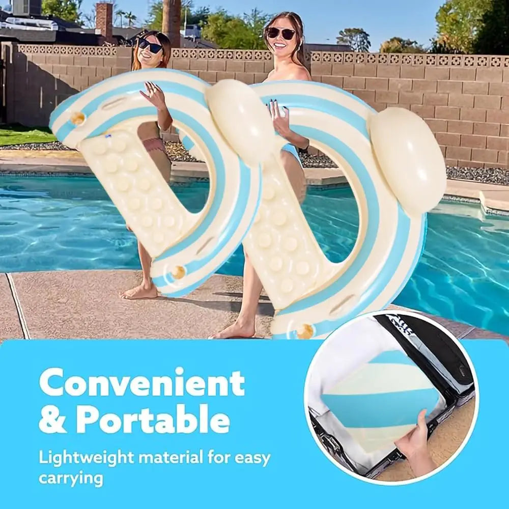 2PCS Pool Swim Ring Inflatable Pool Floats Water Fun Large Adult Swimming Pool Float for Beach Lake Summer Holiday Beach Party