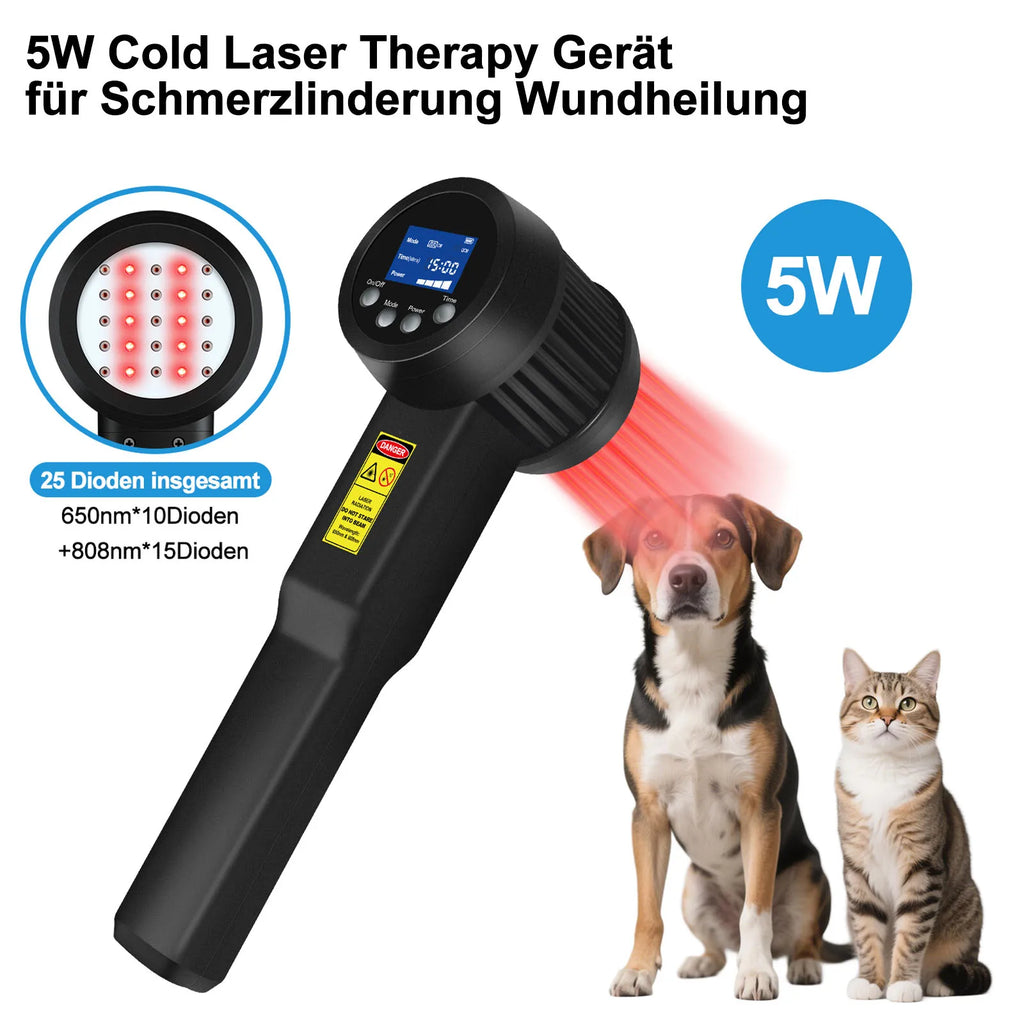 5W Cold Laser Therapy Infrared Light Treatment For Neuropathy Arthritis Pain Relief 650nm*10 808nm*15 Red Light Therapy Benefit