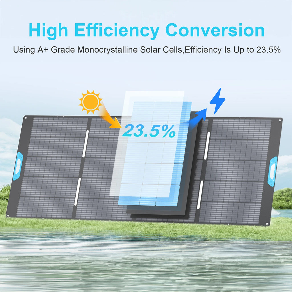 E-POWO 800W / 400W Portable Solar Panel, Foldable & Durable, Complete with an Adjustable Kickstand Case, Waterproof IP67 for RV