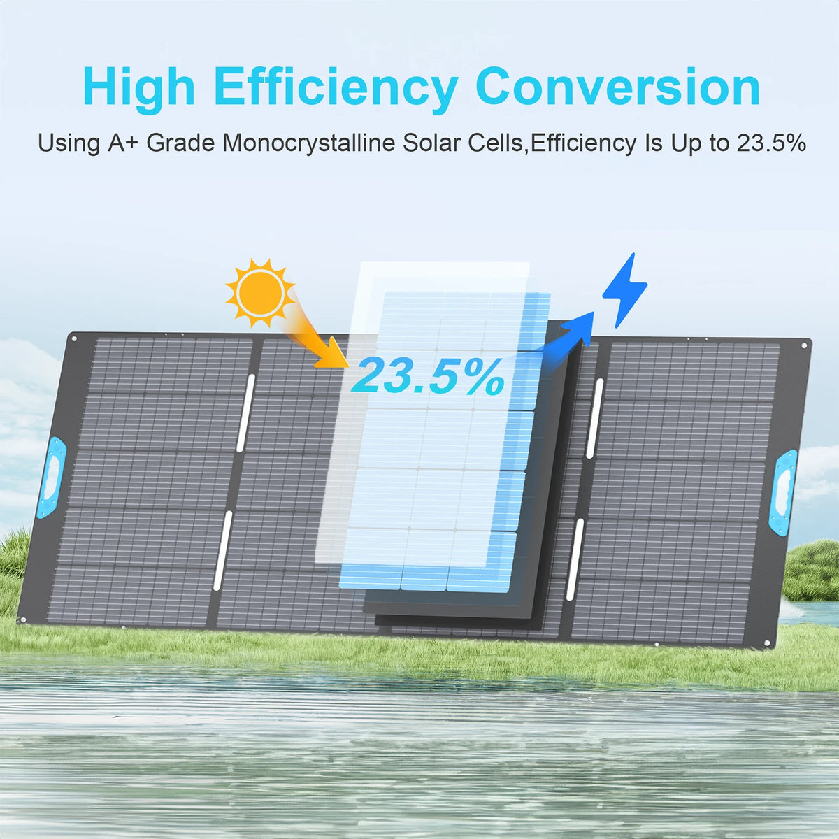 E-POWO 800W / 400W Portable Solar Panel, Foldable & Durable, Complete with an Adjustable Kickstand Case, Waterproof IP67 for RV
