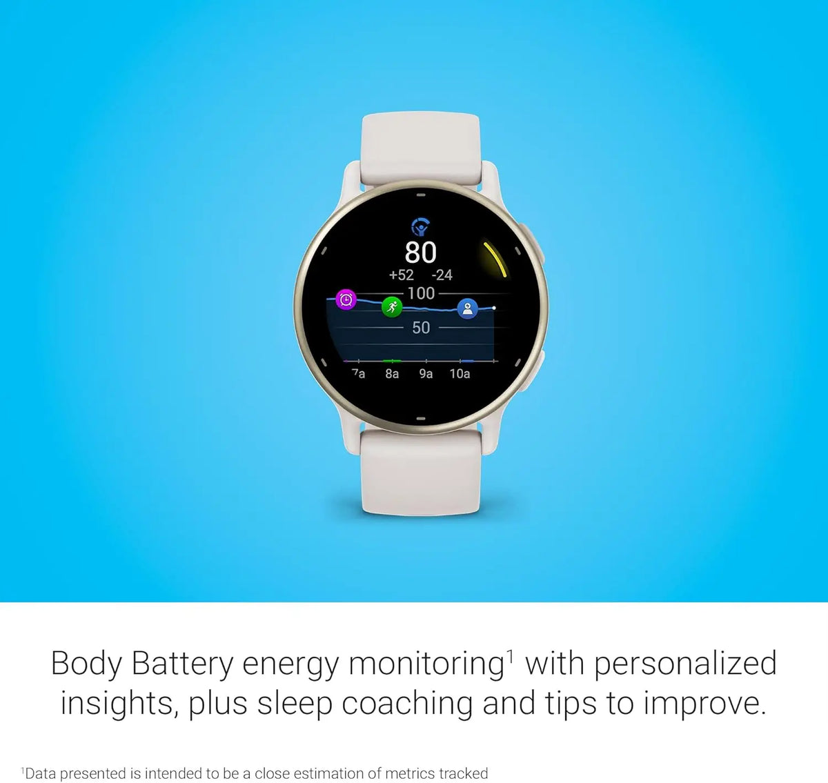 Health & Fitness GPS Smartwatch with AMOLED Display, Up to 11 Days Battery Life in Ivory