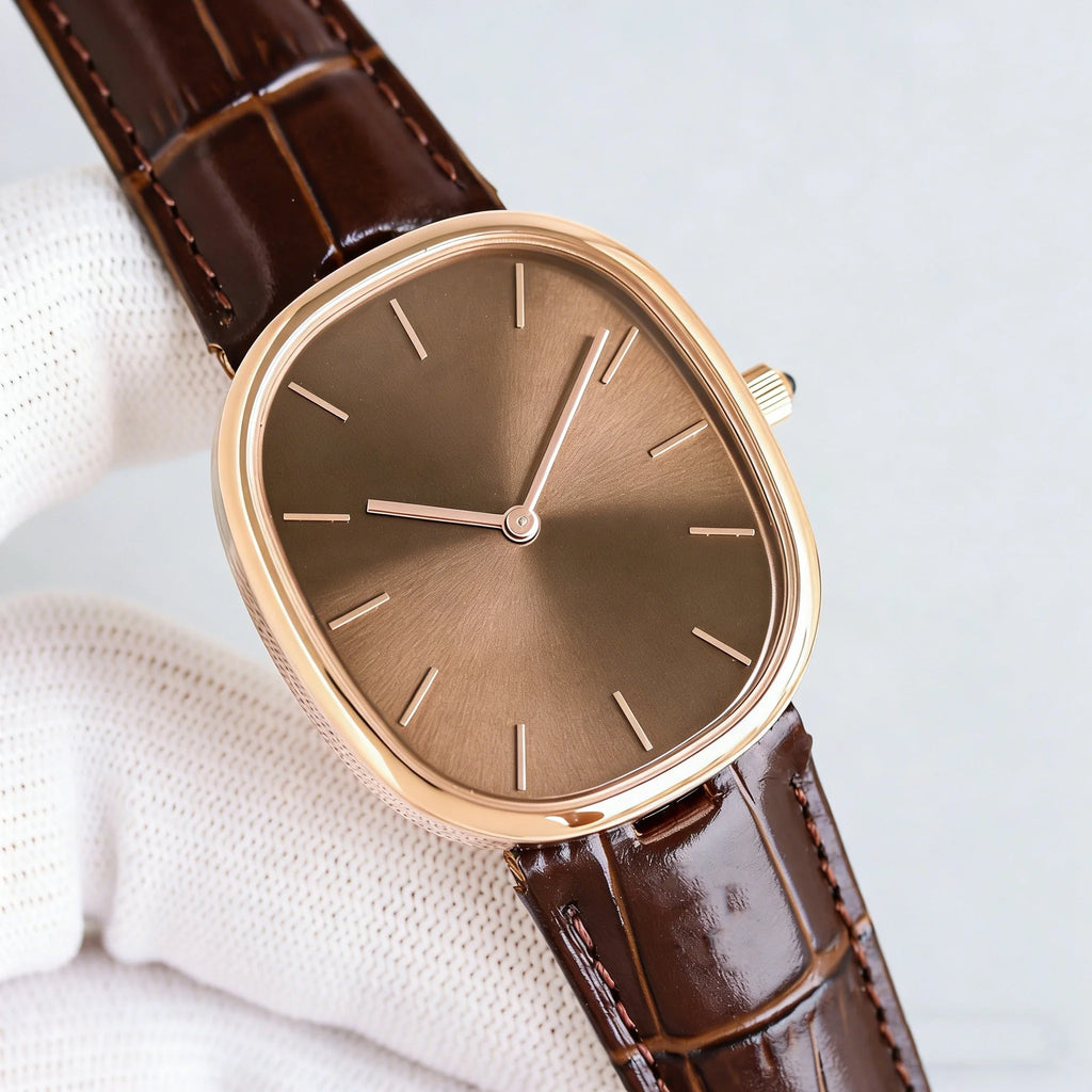 Customized luxury women's watch, 35-40mm diameter, imported calfskin strap, 9015 automatic winding movement