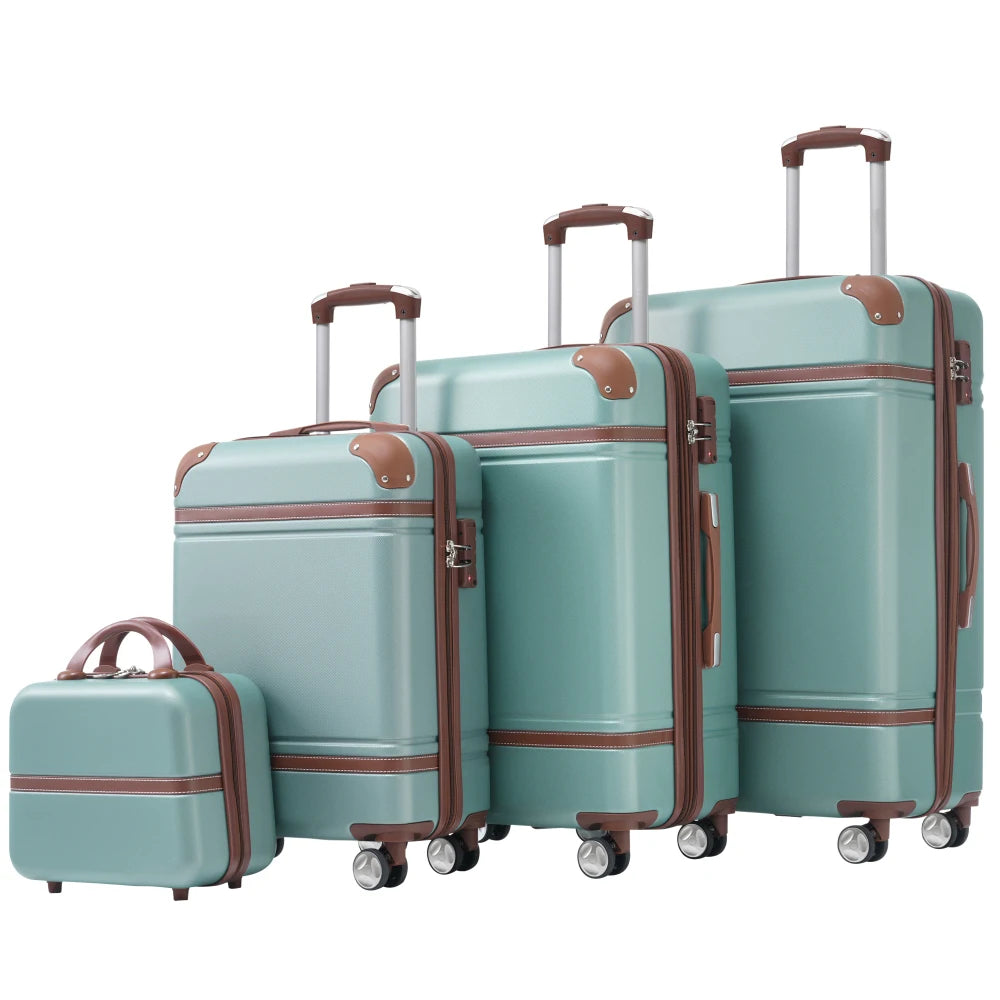 20/24/28 Inch 4PCS Hardshell Luggage Set with Cosmetic Bag Lightweight Spinner Wheels TSA Lock Travel Luggage