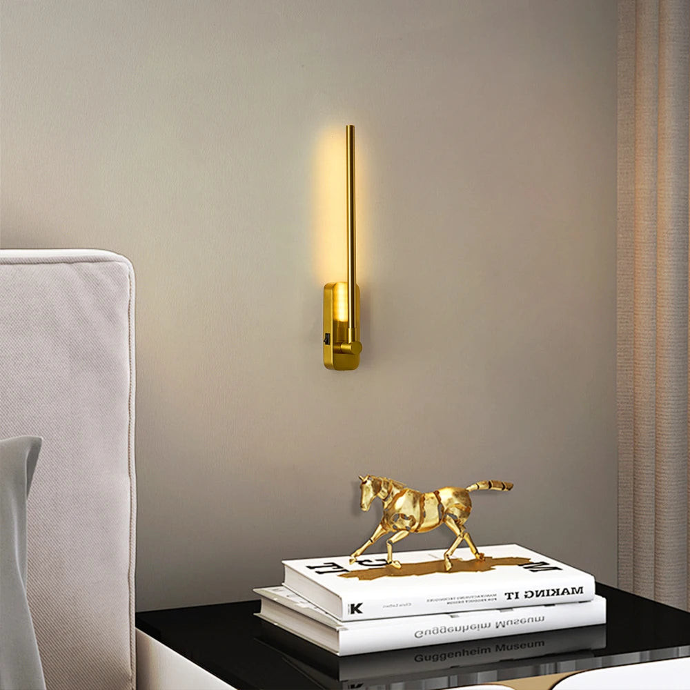 Gold Luxury Magnetic Rechargeable Wall Light 360° Rotatable Remote Dimmable Charging Modern Ambient Light for Living Room