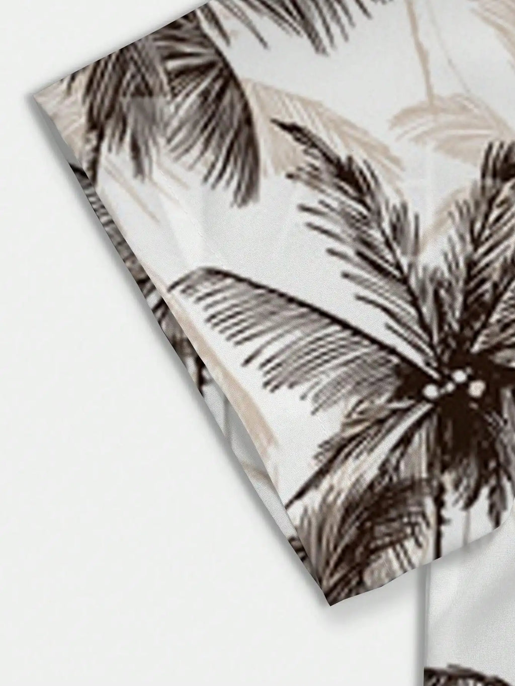 Men's Short Sleeve Button-Down Shirt with Palm Tree Print, Casual Vacation Style