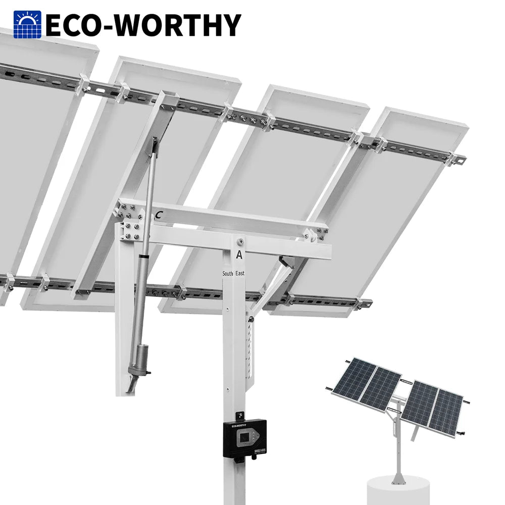 ECO-WORTHY Solar Panel Single Axis Tracking System (Increase 30% Power) with Tracker Controller,High Stability for Yard/Farm