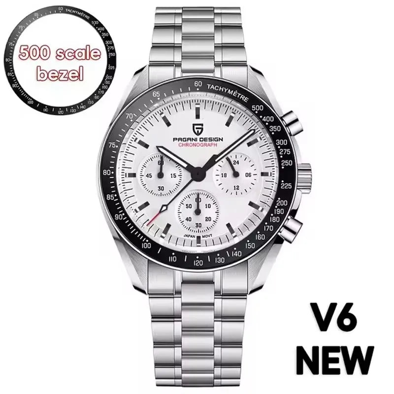 2026 New PAGANI DESIGN Moon Mens Watches Gold Luxury Quartz Chronograph Watch For Men AR Sapphire Waterproof Luminous Clock Gift