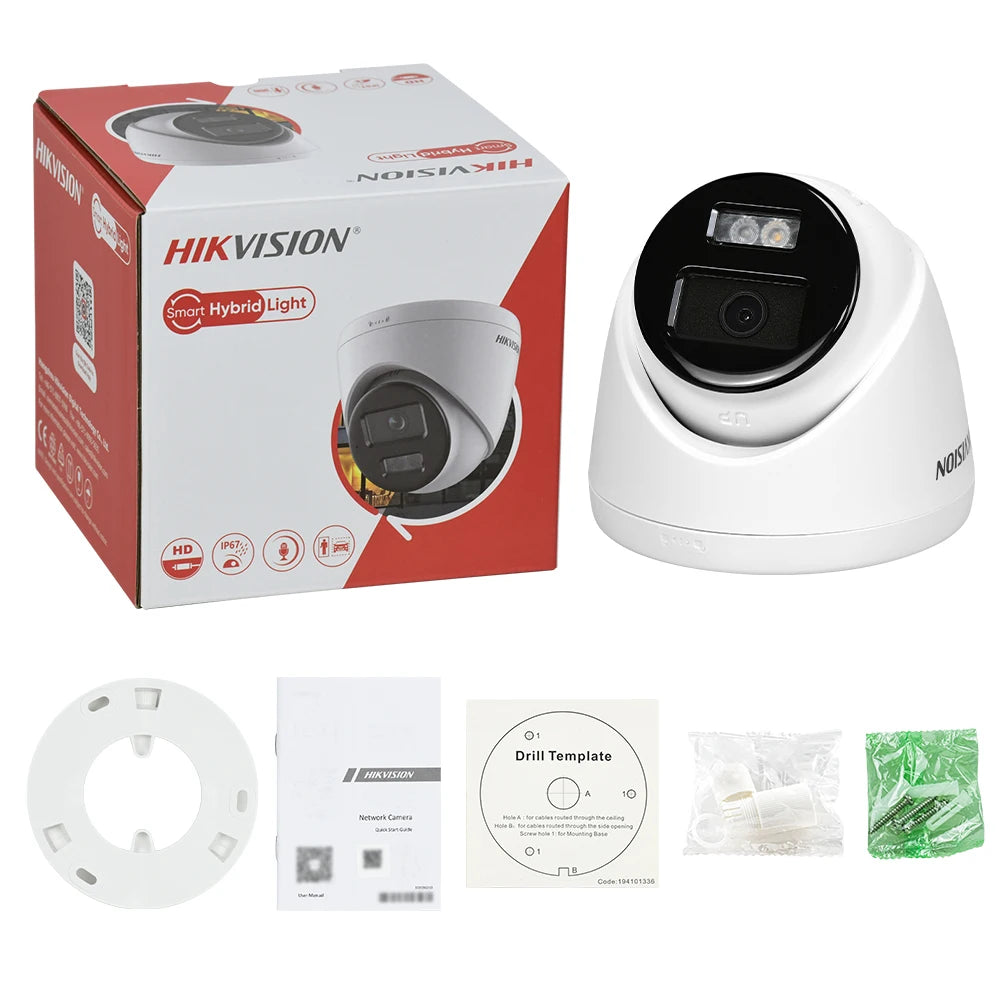 Hikvision DS-2CD1383G2-LIUF 4K 8 MP Smart Hybrid Light IP Camera 2.8mm Human & Vehicle Detection MIC SD Card Slot Night Vision