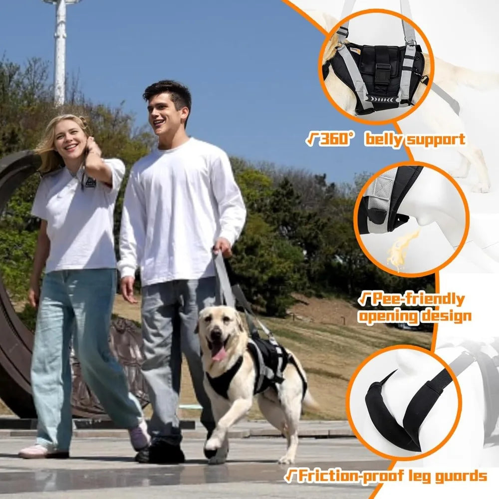 Full Body Support Dog Sling Harness for Large Dogs, Stair Climbing Aid, Back Legs and Joint Injury Assistance