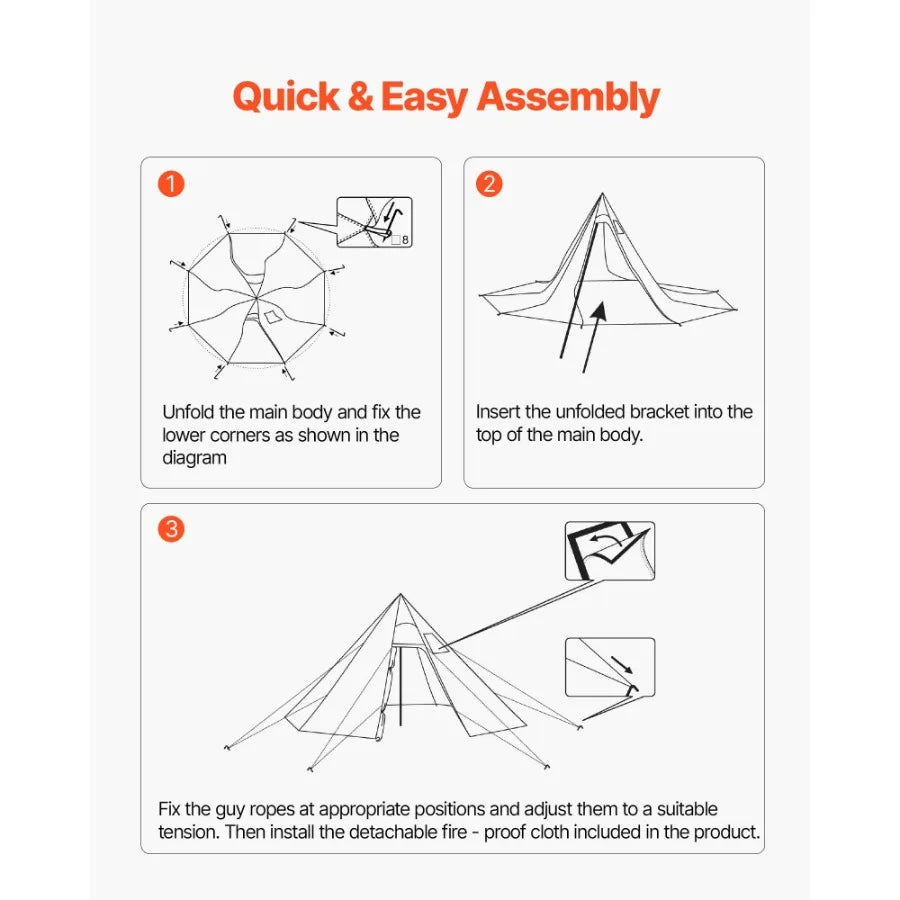 4 Person Portable Winter Tipi Tent with Stove Jack Waterproof Canvas 4 Season Shelter for Hiking Fishing Backpacking M Size Lig