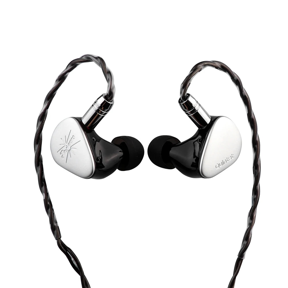 Kiwi Ears Quintet In-Ear Monitor 1DD + 2BA + 1 Planar +1 PZT  with Detachable Silver-plated Copper Cable for Musician Audiophile