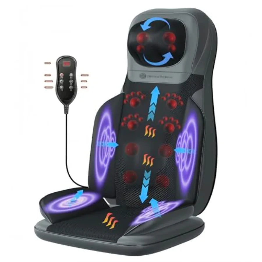 Shiatsu Massage Chair with Heat Full Back Shiatsu Rolling Comfortable Massage Chair Pad for Stress Relief Gift for her/him Offi