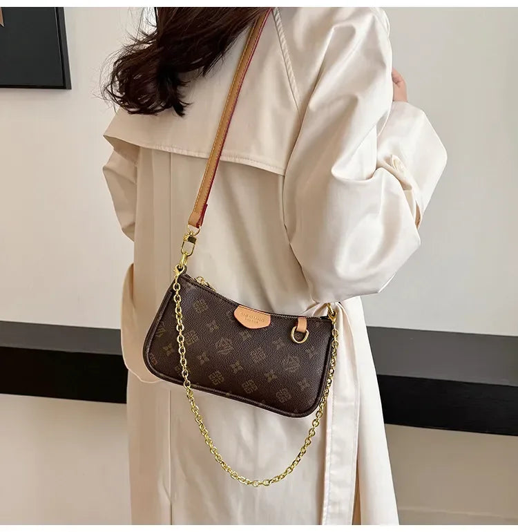 Designer 2025 Shoulder Crossbody Bag High Quality Women's handbag Purse Brown Leather Classic Chain bag Evening Bags