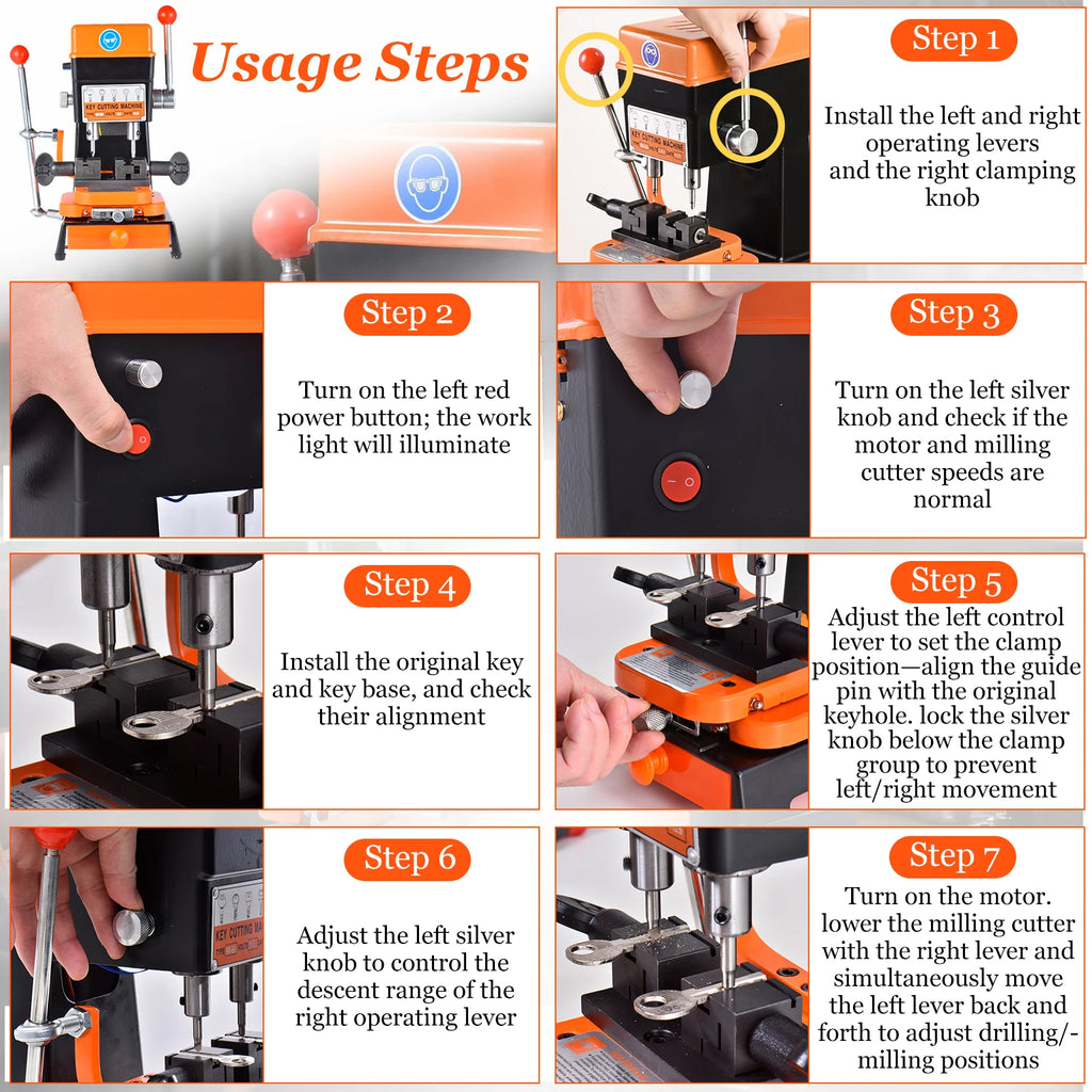 110V Key Duplicator Machine, Car Key Cutting Machine for Hardware Stores