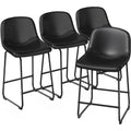 TAVR aux Leather Dining Chairs Set o 4, ArmlCounter Height Stools with Back Hold up to 500 lbs or Home, Kitchen, Dining Room, Ba