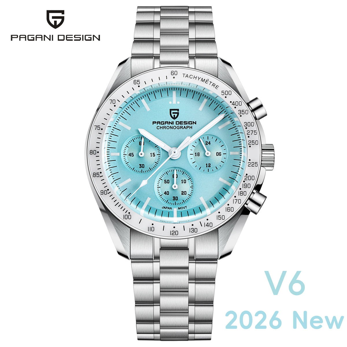 PAGANI DESIGN 2026 New Moon Men's Watches Luxury Quartz Watch For Men Sport Speed Chronograph AR Sapphire glass 100M Waterproof