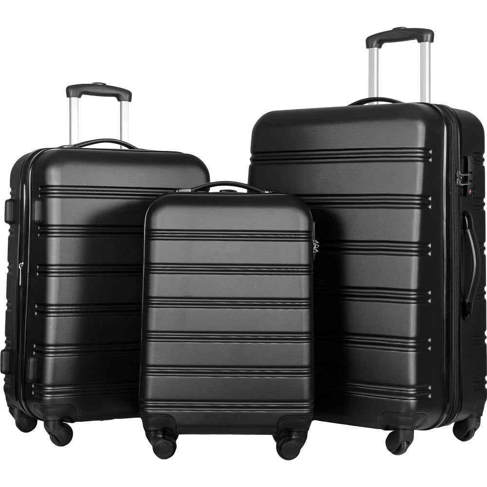 3 Piece Gradient Color Hardshell Luggage Set Expandable with Spinner Wheels TSA Lock Lightweight 20/24/28 Inch